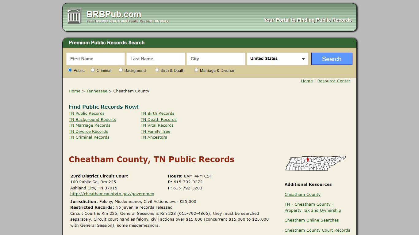 Cheatham County Public Records | Search Tennessee ...
