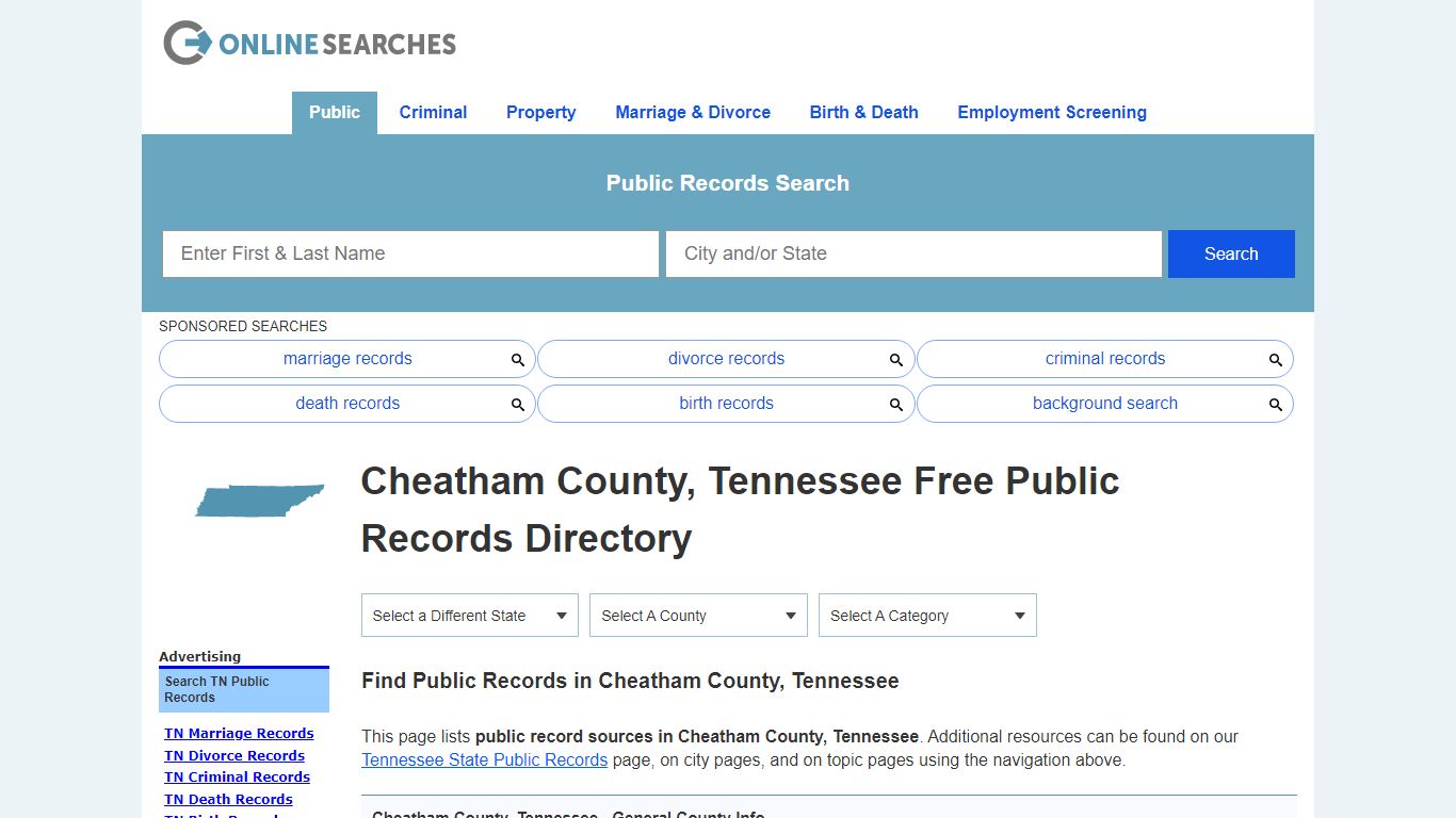 Cheatham County, Tennessee Public Records Directory